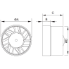 Mexen ZXR 120 wentylator łazienkowy kanałowy, biały - W9607-125-00