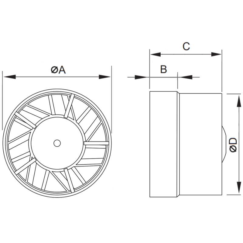 Mexen ZXR 150 badkamer kanaalventilator, wit - W9607-150-00