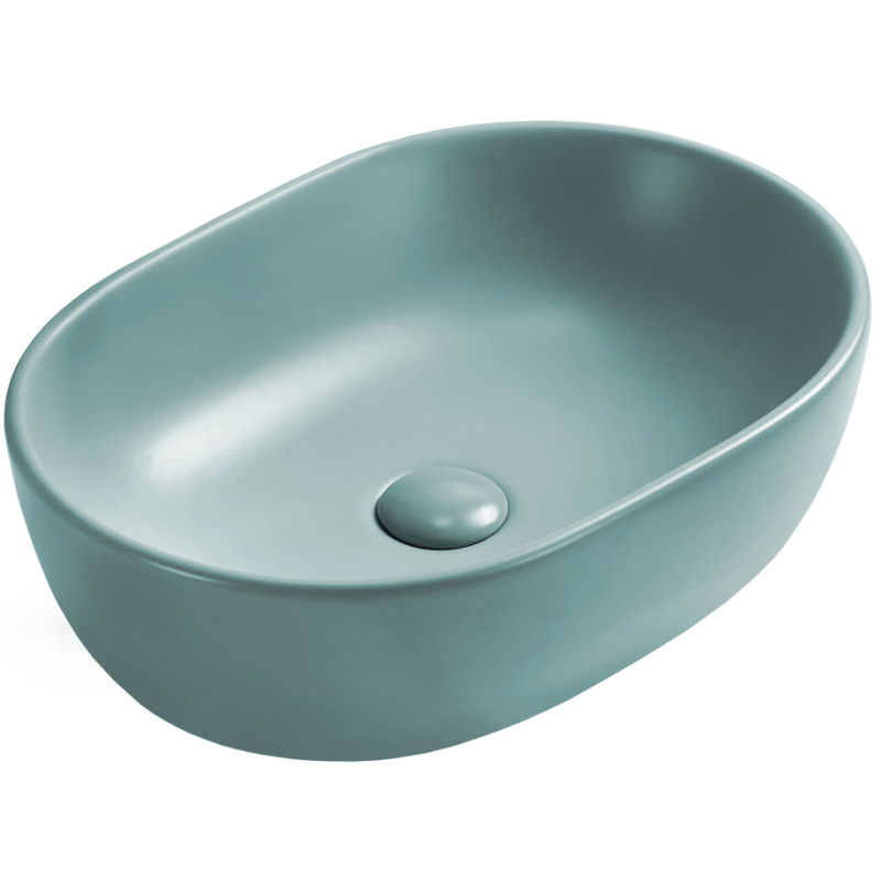 Mexen Viki lavatório de bancada 48 x 35 cm, verde claro mate - 21054848