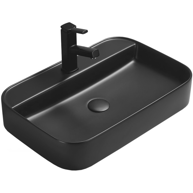 Mexen Sofia lavabo sobre encimera 60 x 40 cm, negro mate - 22156085