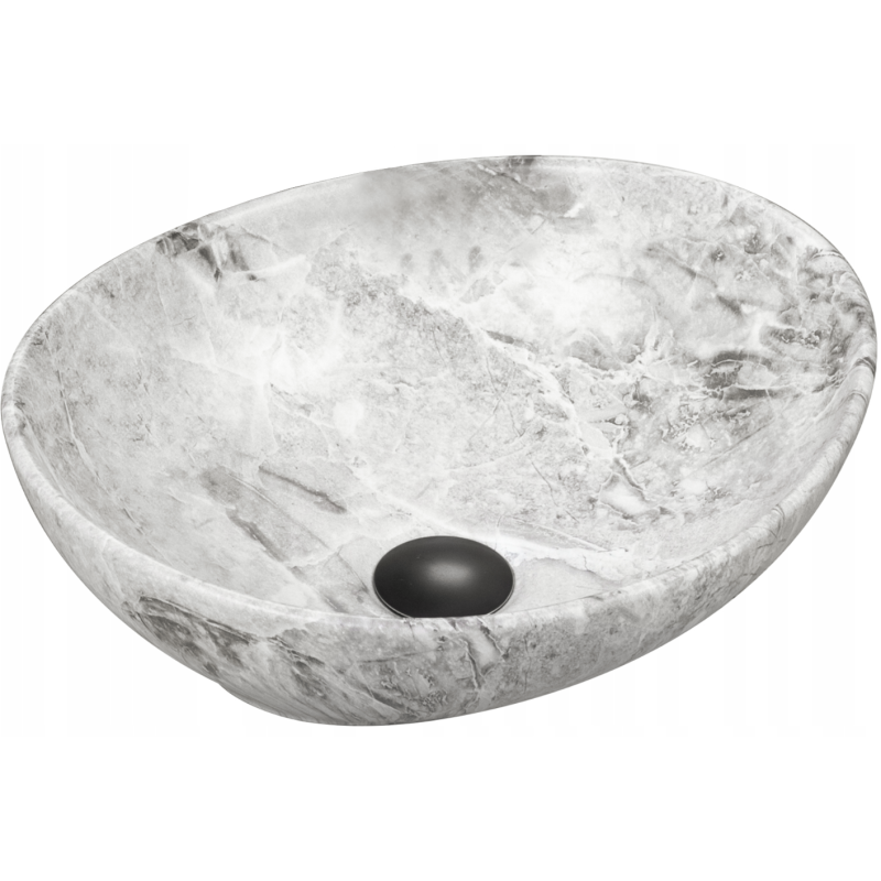 Mexen Elza lavabo à poser 40 x 33 cm, pierre grise - 21014093