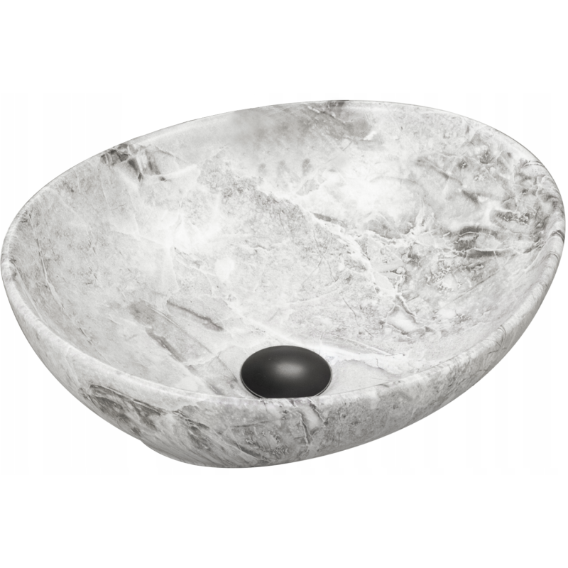 Mexen Elza opbouwwastafel 40 x 33 cm, grijze steen - 21014093