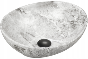 Mexen Elza Aufsatzwaschbecken 40 x 33 cm, grauer Stein - 21014093
