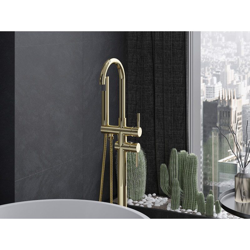 Mexen Alma freistehende Wannenarmatur, gold - 75033-50