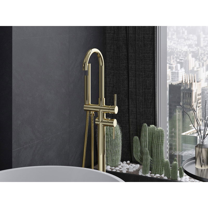 Mexen Alma grifo de bañera independiente, dorado - 75033-50