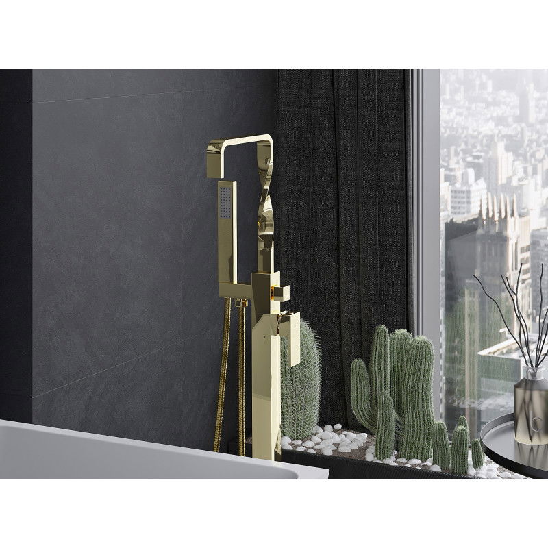 Mexen Avila rubinetto per vasca da bagno indipendente, oro - 75833-50
