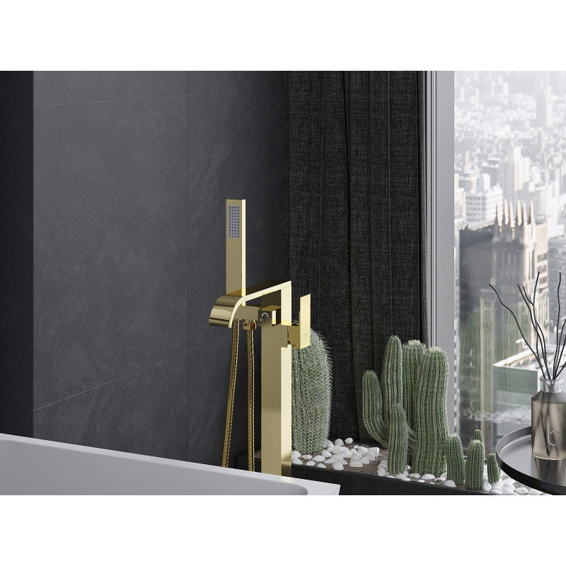 Mexen Lava freestanding bath mixer, gold - 752433-50
