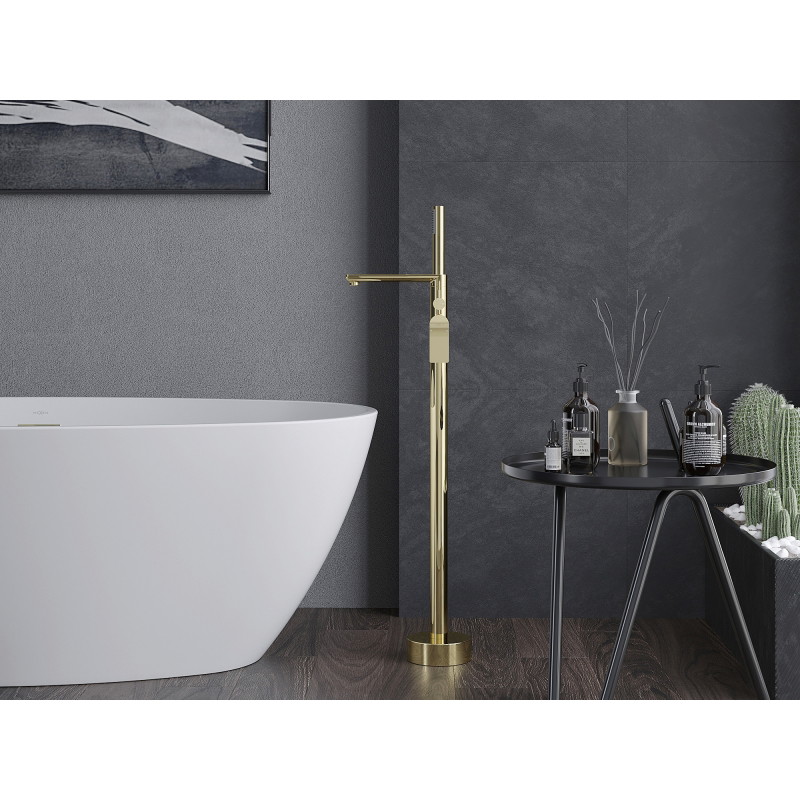 Mexen Leda freestanding bathtub faucet, gold - 75633-50