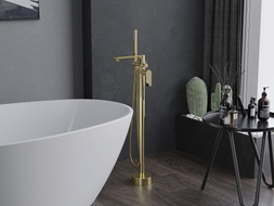 Mexen Leda freestanding bathtub faucet, gold - 75633-50
