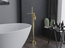 Mexen Leda grifo de bañera exento, dorado - 75633-50