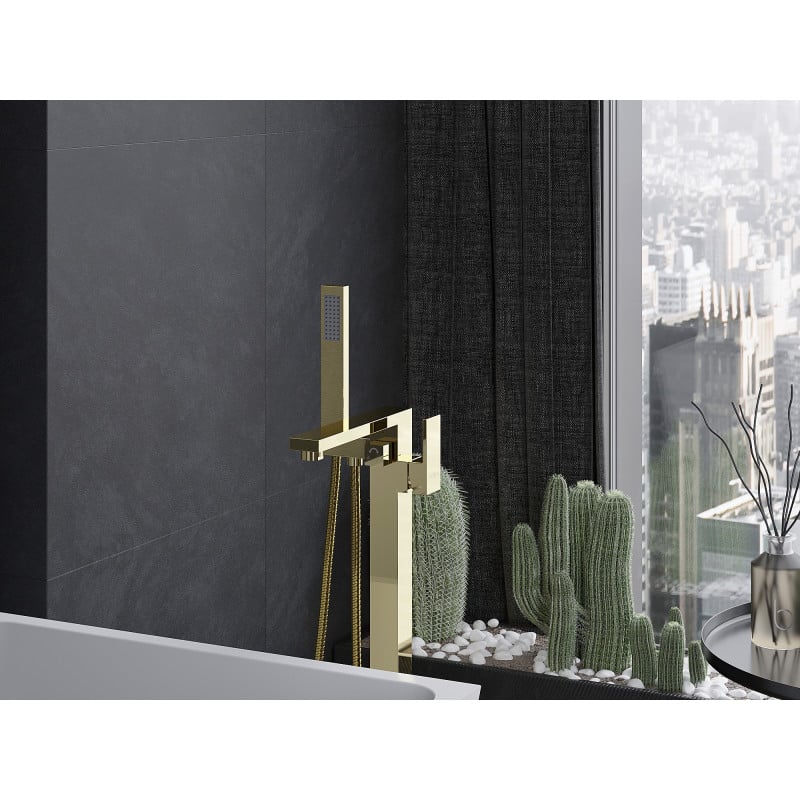 Mexen Urano Freestanding Bath Mixer, Gold - 75233-50