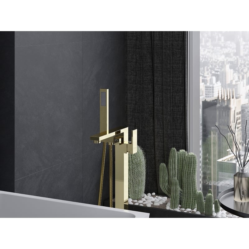 Mexen Urano freestanding bathtub faucet, gold - 75233-50
