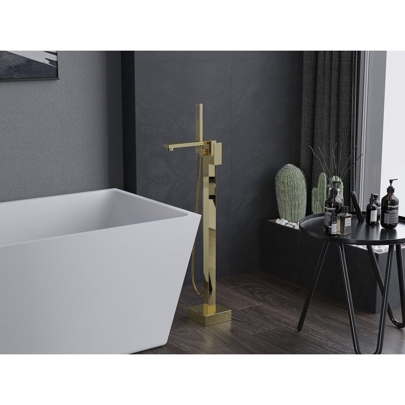 Mexen Urano freestanding bathtub faucet, gold - 75233-50