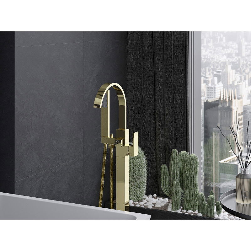 Mexen Veda grifo de bañera exento, dorado - 75433-50
