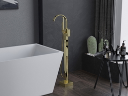 Mexen Veda freestanding bathtub faucet, gold - 75433-50