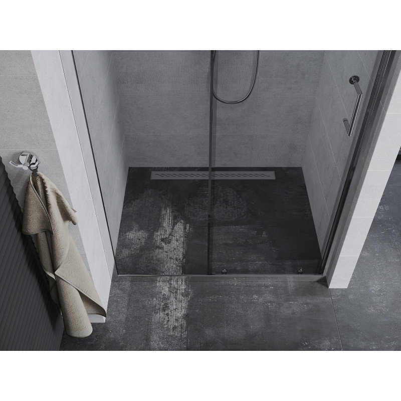Mexen Apia schief Duschdier 135 cm, transparent, Chrom - 845-135-000-01-00