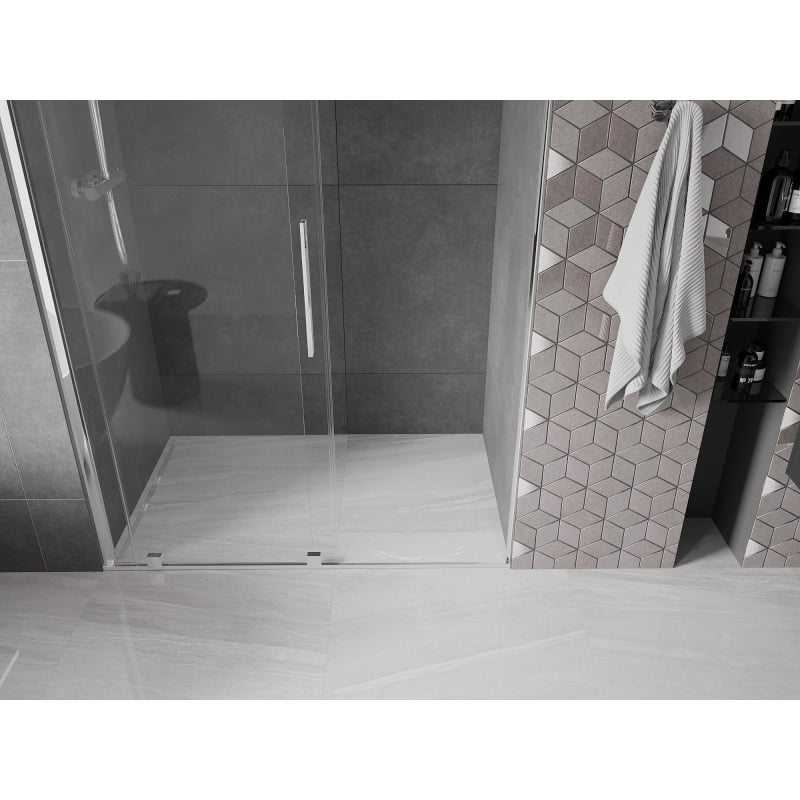 Mexen Velar sliding shower doors 140 cm, transparent, chrome - 871-140-000-01-01