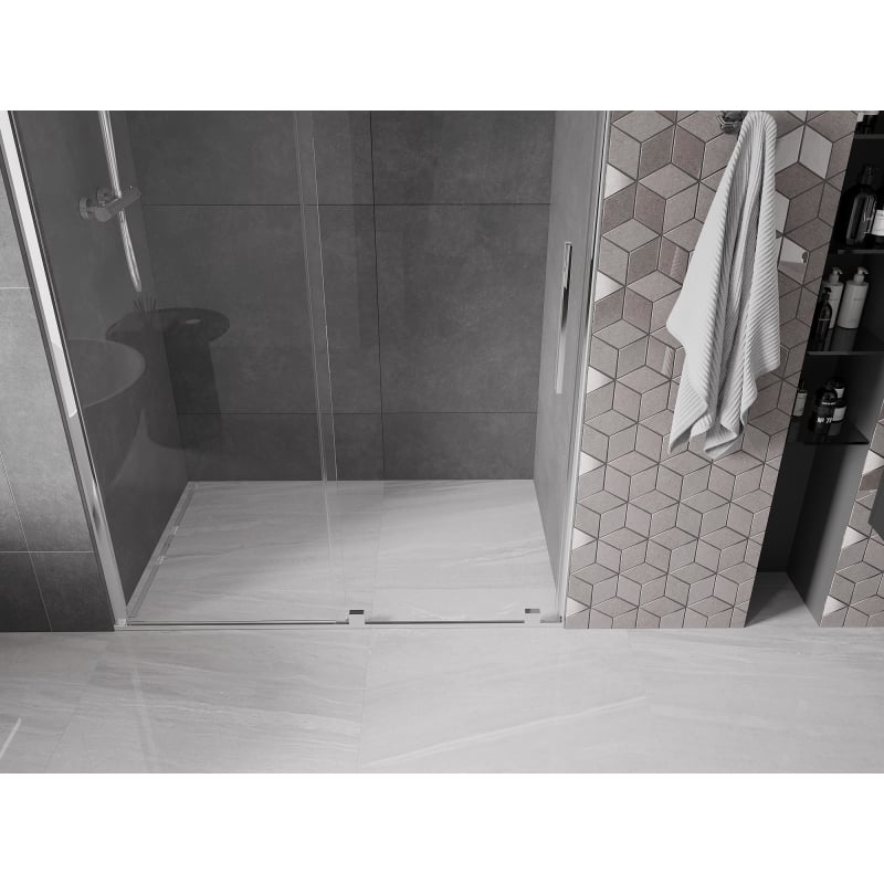 Mexen Velar lükandustega dušiuks 150 cm, läbipaistev, kroom - 871-150-000-01-01