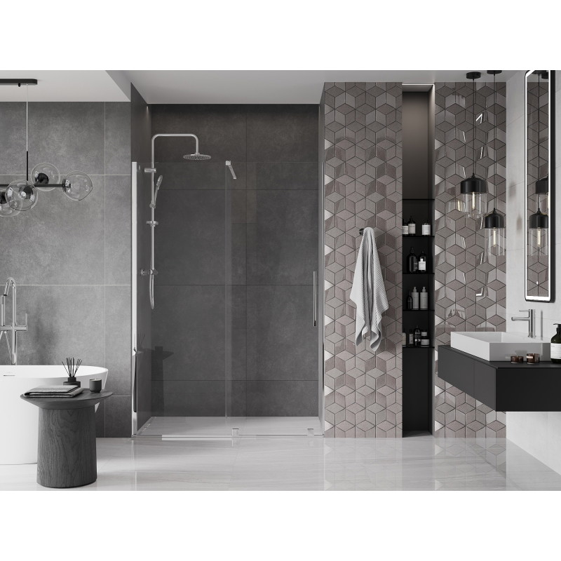 Mexen Velar lükandustega dušiuks 150 cm, läbipaistev, kroom - 871-150-000-01-01