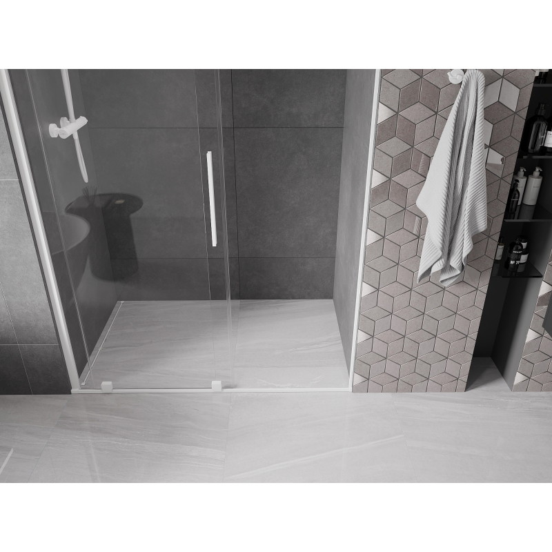 Mexen Velar sliding shower doors 150 cm, transparent, white - 871-150-000-01-20