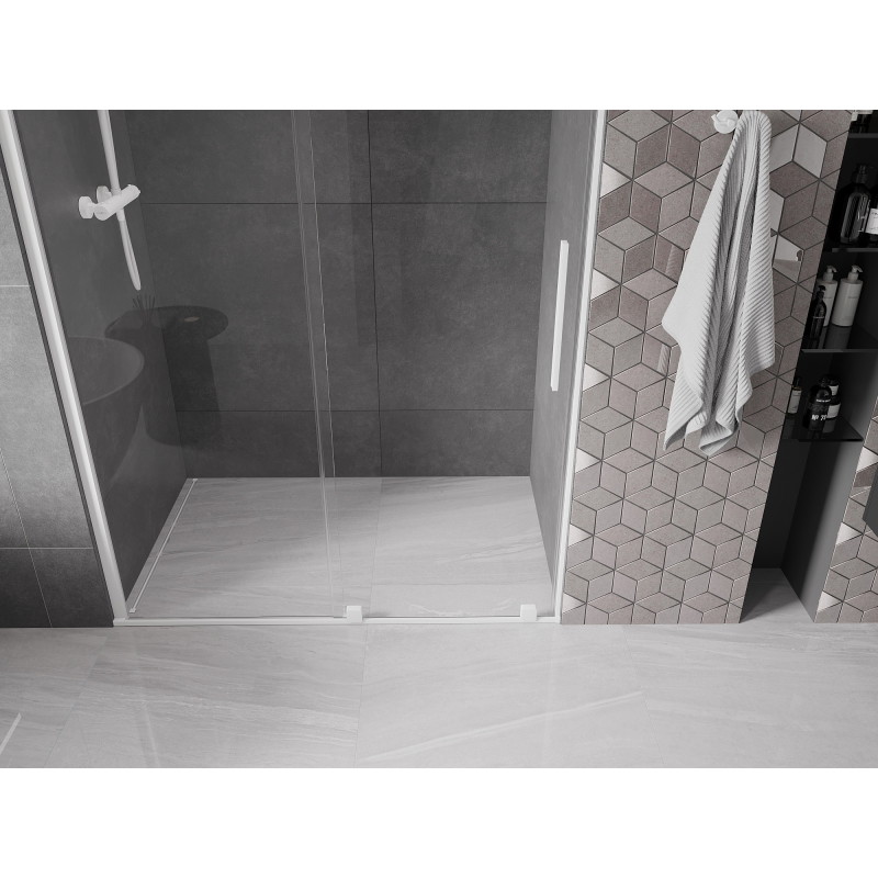 Mexen Velar sliding shower doors 150 cm, transparent, white - 871-150-000-01-20