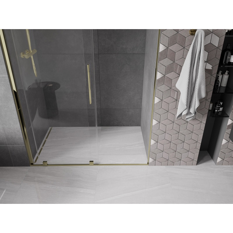 Mexen Velar lükand dušiuks 130 cm, läbipaistev, kuldne - 871-130-000-01-50
