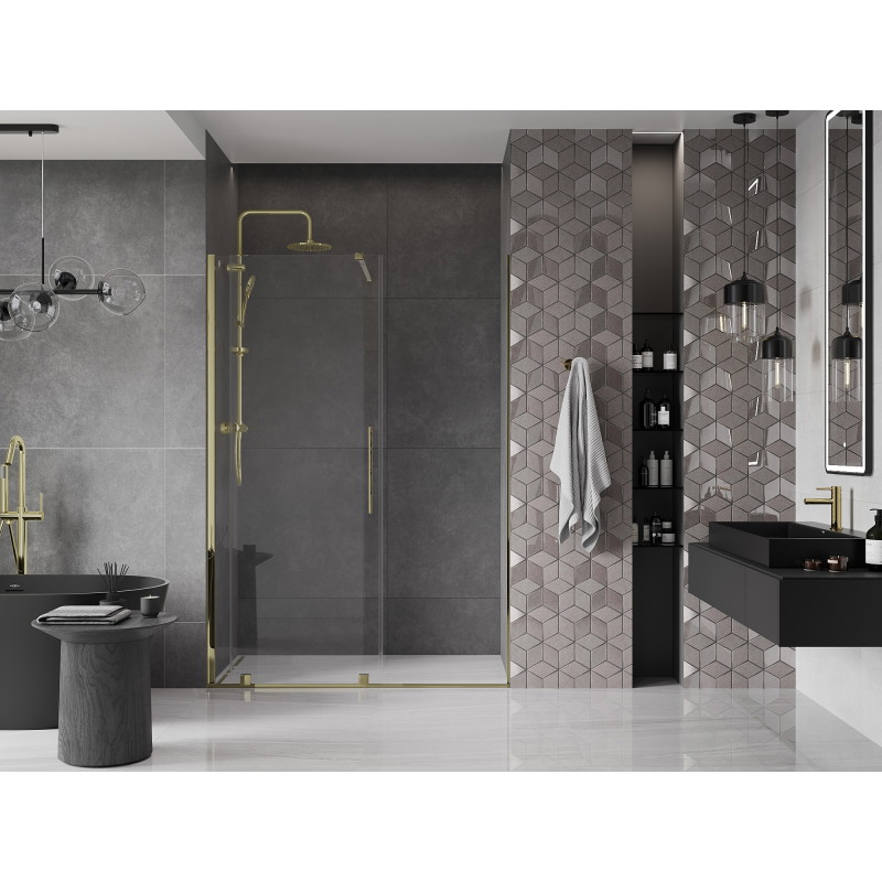 Mexen Velar lükand dušiuks 130 cm, läbipaistev, kuldne - 871-130-000-01-50