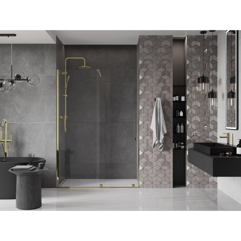 Mexen Velar lükand dušiuks 130 cm, läbipaistev, kuldne - 871-130-000-01-50