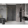 Mexen Velar drzwi prysznicowe rozsuwane 140 cm, transparent, złote szczotkowane - 871-140-000-01-55