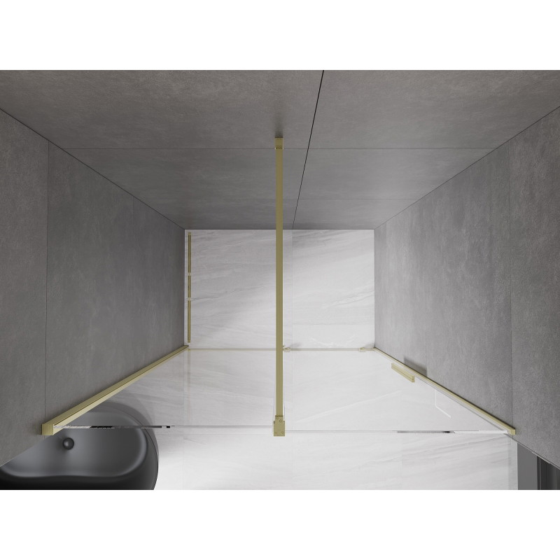 Mexen Velar 150 cm breite, transparente, gebürstete goldene Duschschiebetür - 871-150-000-01-55