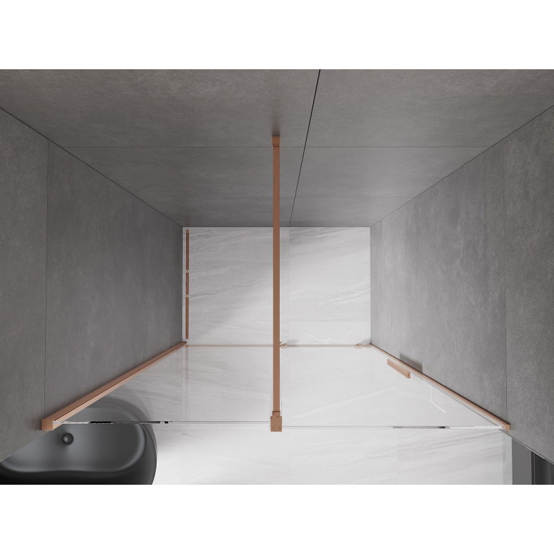 Mexen Velar puertas de ducha correderas de 160 cm, transparente, cobre cepillado - 871-160-000-01-65