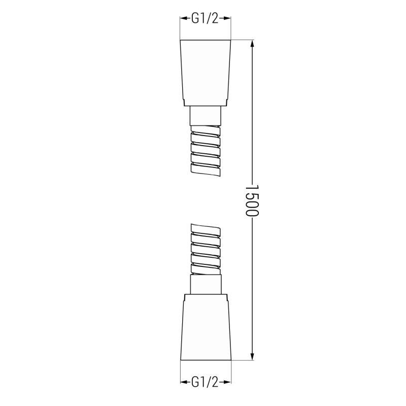 Mexen duschslang 150 cm, borstad gun gray - 79460-66