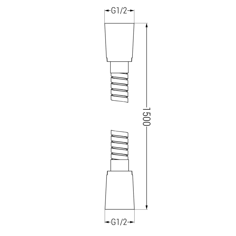 Mexen wąż prysznicowy 150 cm, grafit - 79460-66