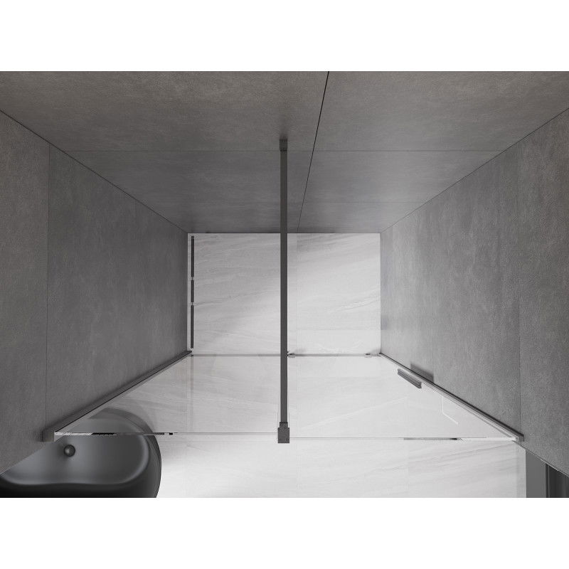 Mexen Velar sliding shower door 150 cm, transparent, brushed gun gray - 871-150-000-01-66