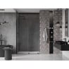 Mexen Velar ausziehbare Duschtür 130 cm, transparent, Schwarz - 871-130-000-01-70