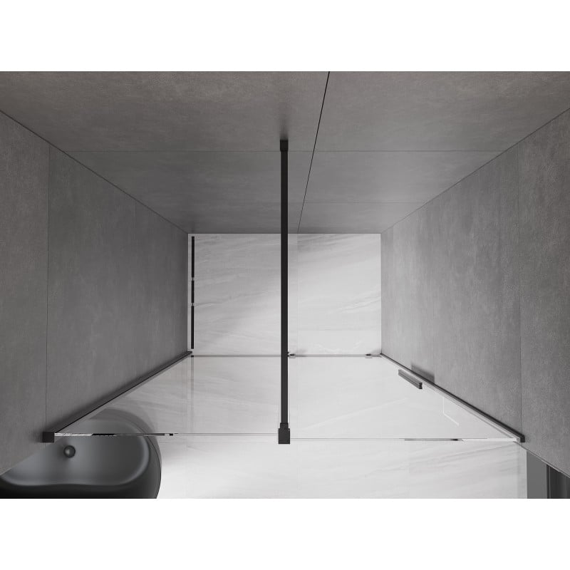 Mexen Velar drzwi prysznicowe rozsuwane 160 cm, transparent, czarne - 871-160-000-01-70