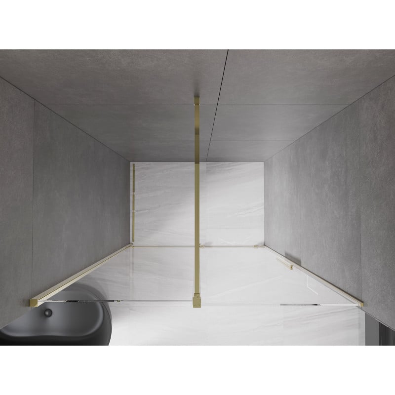 Mexen Velar drzwi prysznicowe rozsuwane 130 cm, transparent, złote - 871-130-000-01-50