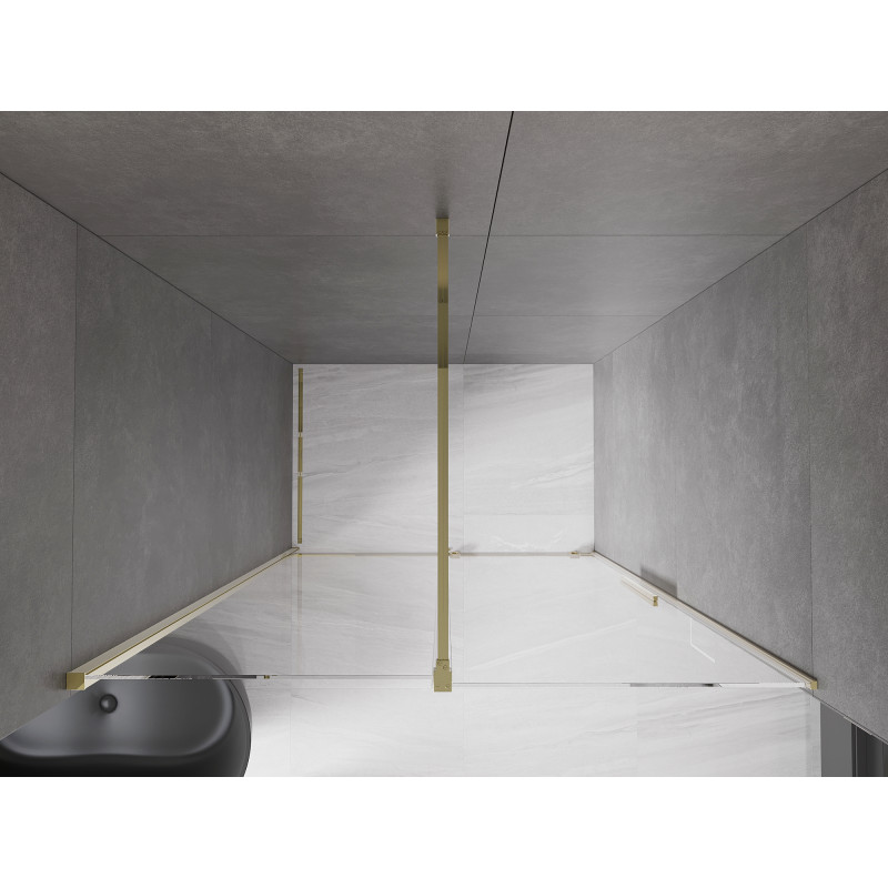 Mexen Velar drzwi prysznicowe rozsuwane 160 cm, transparent, złote - 871-160-000-01-50