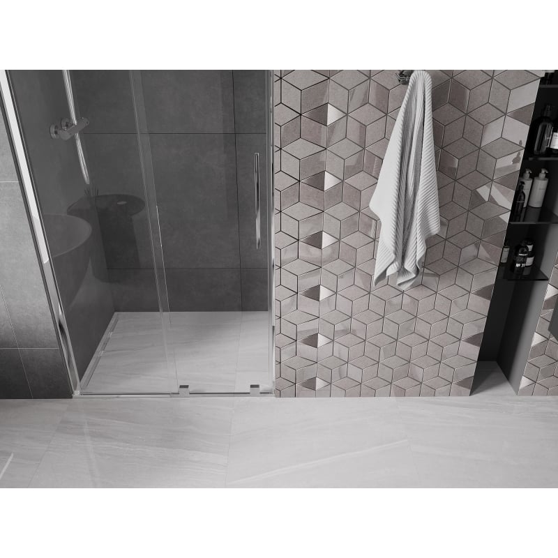 Mexen Velar lükand dušiuks 90 cm, läbipaistev, kroom - 871-090-000-01-01