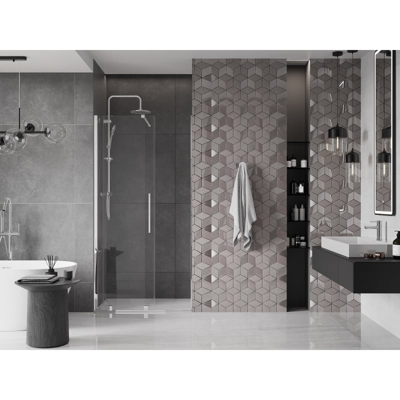 Mexen Velar lükand dušiuks 90 cm, läbipaistev, kroom - 871-090-000-01-01