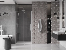 Mexen Velar portas de duche deslizantes 90 cm, transparente, branco - 871-090-000-01-20