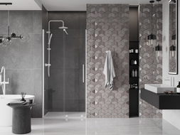 Mexen Velar sliding shower doors 100 cm, transparent, white - 871-100-000-01-20