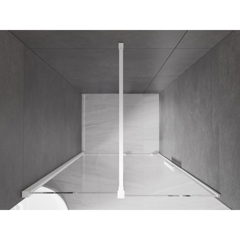 Mexen Velar drzwi prysznicowe rozsuwane 100 cm, transparent, białe - 871-100-000-01-20