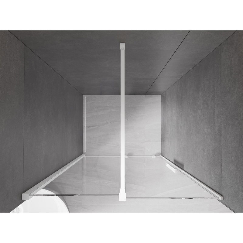 Mexen Velar portes de douche coulissantes 120 cm, transparentes, blanches - 871-120-000-01-20