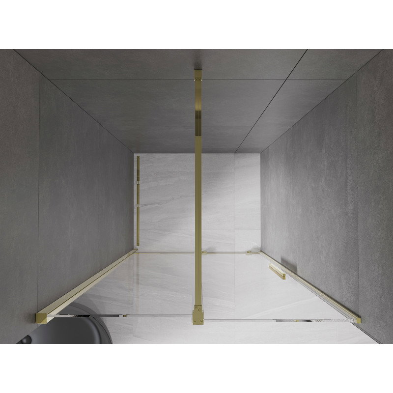 Mexen Velar sliding shower door 90 cm, transparent, gold - 871-090-000-01-50