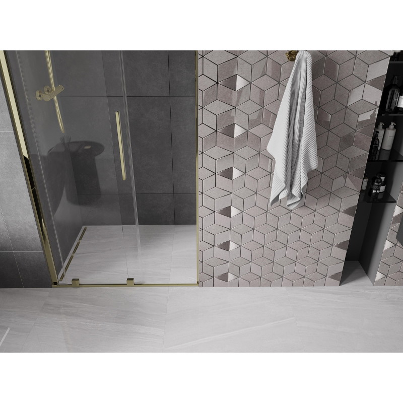 Mexen Velar porte de douche coulissante 110 cm, transparent, dorée - 871-110-000-01-50