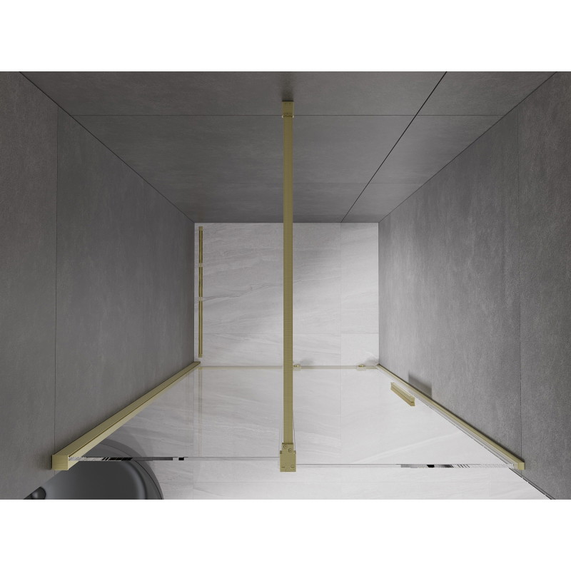 Mexen Velar puerta de ducha corredera 110 cm, transparente, dorado cepillado - 871-110-000-01-55