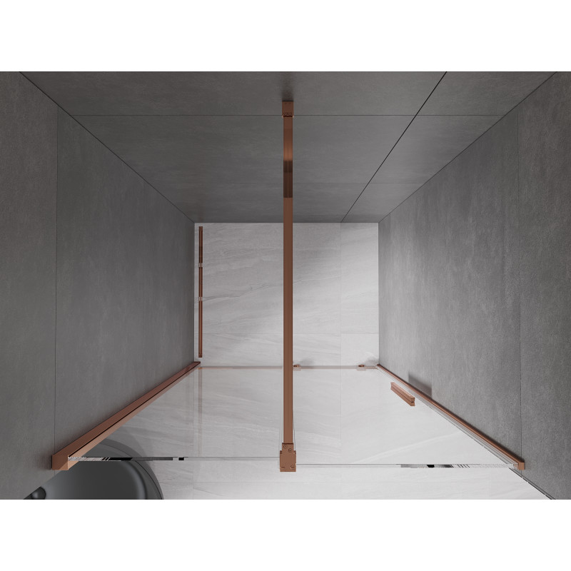 Mexen Velar drzwi prysznicowe rozsuwane 120 cm, transparent, różowe złoto - 871-120-000-01-60