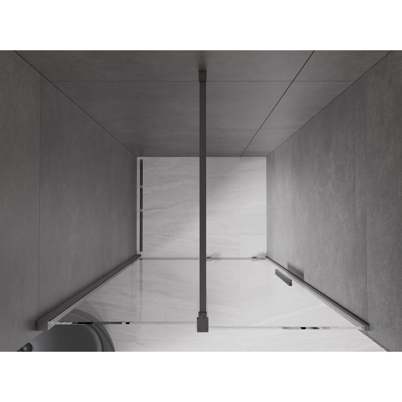 Mexen Velar schuifdouchedeur 90 cm, transparant, geborsteld geweergrijs - 871-090-000-01-66