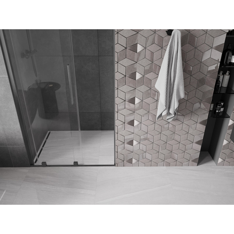 Mexen Velar drzwi prysznicowe rozsuwane 110 cm, transparent, gun gray szczotkowany - 871-110-000-01-66